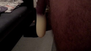 Hairy Daddy fills up a condom Completetly! Multiple Prostate Orgasms