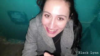Married Brunette Sucked off her Neighbor in the Stairwell – Black Lynn