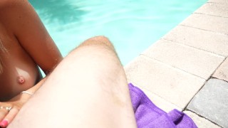 My Perverted Step Bro Nutted on me in the Pool….
