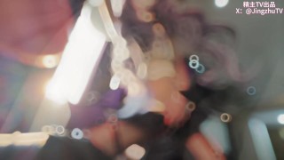 Succubus Keqing cosplay:footjob and blowjob