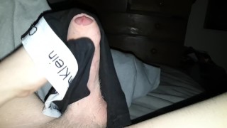 British twink blows a load in bed