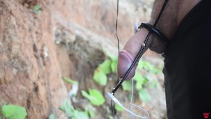 Crazy public sounding my cock