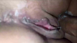 ENG subtitles Big black cum inside my wife and i eat all her cum in pussy