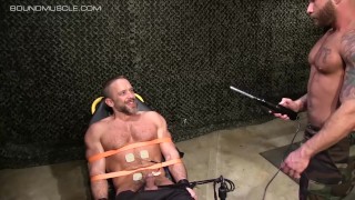 Hairy Sub Enjoys Electric Shock For His Balls And Cock