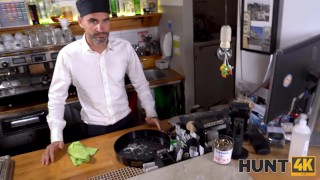 HUNT4K. Boy has girlfriend but prefers vagina of the baristas one