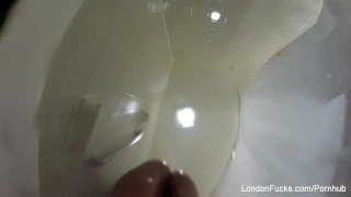 London Keyes hangs out in her hotel room and showers