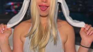 Naughty Bunny Slowly Undressing Just for You