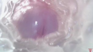Sweet creampie in vagina. Super internal camera