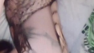 Wife with black lingerie want to be fucked at morning