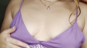beautiful student shows her breasts