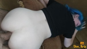 cute schoolgirl loves to have anal sex after school and gets a lot of cum on her face