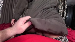 Deep-throat,riding a fat cock and cum play with a down-jacket 266