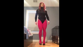 Hilda’s disguise (female mask, mask, tights, trans, crossdress, high heels, short skirt, transform)