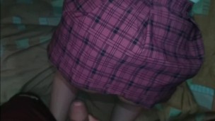 Horny dresses up as a schoolgirl to receive my web in her white ass – Halloween Special🤤😈🔥