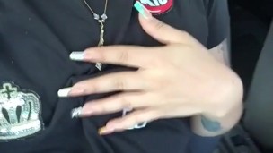 Hot girl masturbates in my car on the way home