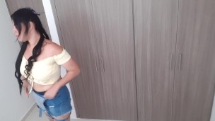 Milf records herself changing clothes and sends video to her neighbor.