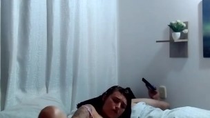 My hot stepsister masturbates in my room.