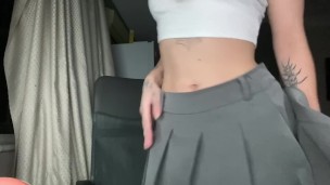 Perfect body girl in sexy white underwear🥵