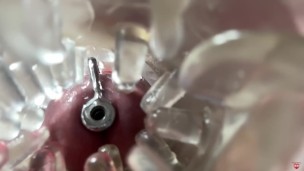 Super camera. Cumming in pussy from a catheter