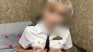 The stewardess made a mistake with the apartment, and I fucked her in the mouth and pussy