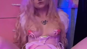 After graduation, he fucks his pussy with a dildo