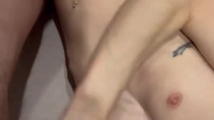 Flat skinny cum covered