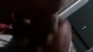 Homemade ebony wife blowing friend