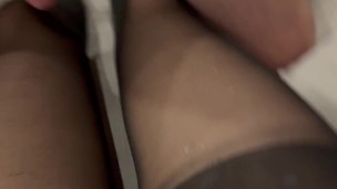 I jerk off on her nylons
