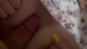 I wake up for cum on her mouth and on her small tits