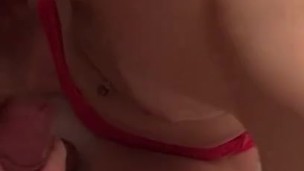 Morning blowjob bathroom