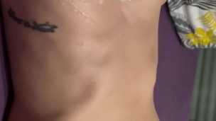 she planned to go to bed without sucking my dick and i cum on her small tits