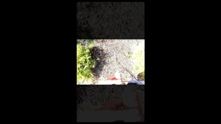 uncut boy WS comp, drink, pee on wet shorts, outdoors